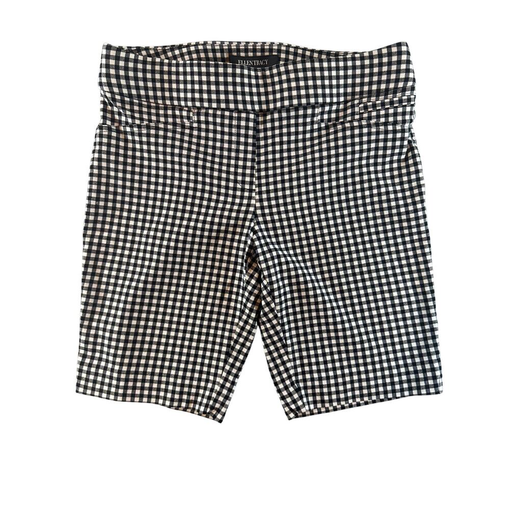 Ellen Tracy Shorts Bundle Size Small Gingham & Navy Blue Stretch